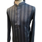 Dark Grey - Silky -  Mens Indian Kurta set - Weddings / Walimas , Sangeet, Eid, Mehndi / Henna - NAD2514 01KP25