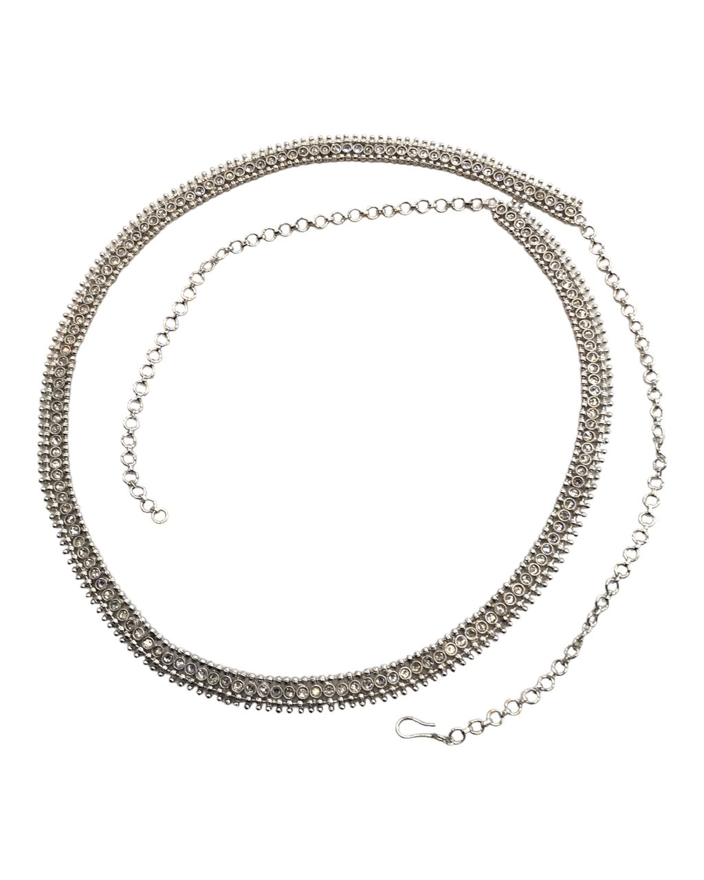 Silver Finish Saree Belt, Waist / Belly Chain - Fancy Dress , Bollywood - DAJ350 KY 0923