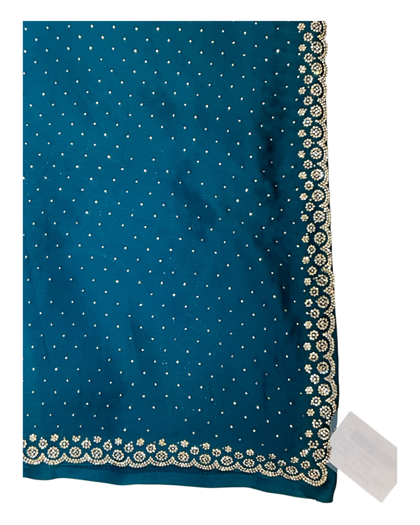 Turquoise Blue - Rich Saree with Stone Work and Blouse Piece - UK stock - 24hr Dispatch - RS2514 VC