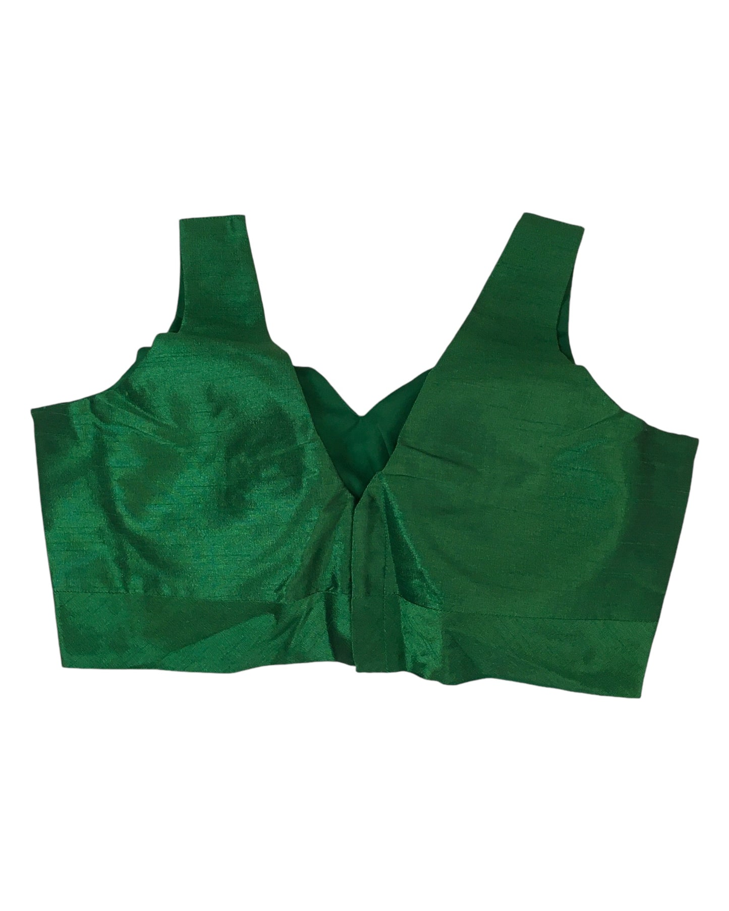 Green - Silky Saree blouse with cups,  Sleeveless - 38" - UK Stock - Quick Delivery - RNK - R722A-KY