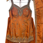 Size 12 (38") - Rust / Burnt Orange - Designer Ladies Medium Length Sleeveless Top Palazzo Trousers Suit - VMK Varuna RA