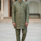 Sage Green - Mens Knee Length  Jacket with Long Waistcoat - Sherwani / Indo-Western - Fantastic Fit - KCS6600 03PV26