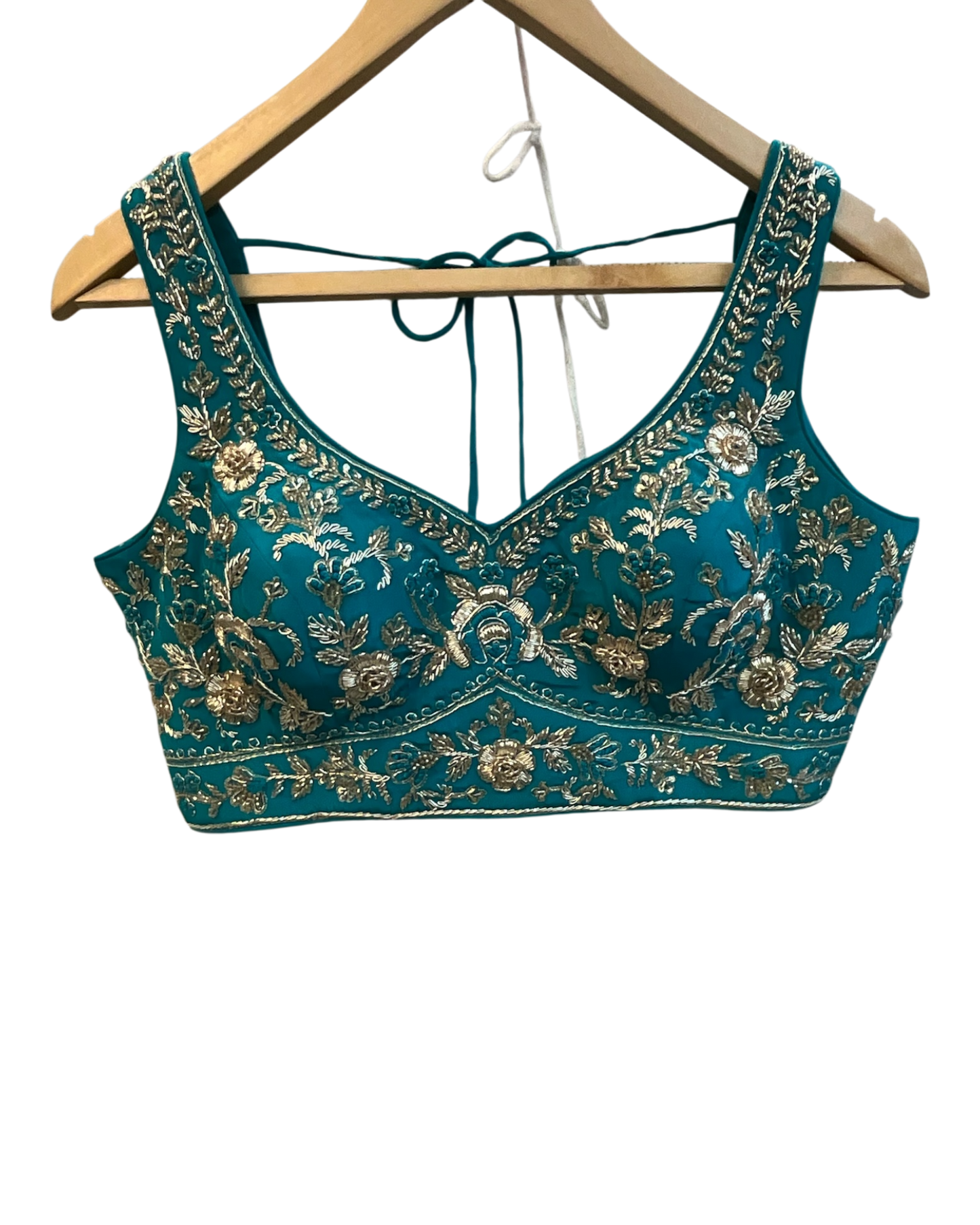 Size 12 (38") - Turquoise Blue - Designer Ladies Short Top Saree Suit - VMK Bhumi PY