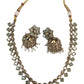 Mint Green - Small - Antique Gold Finish Necklace Set with Earrings - AE2405 C 0724
