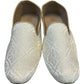 Very Comfortable Cream Brocade Loafer Style Mojri - Indian Mens shoes - Mojari , Khossay -  YD2602
