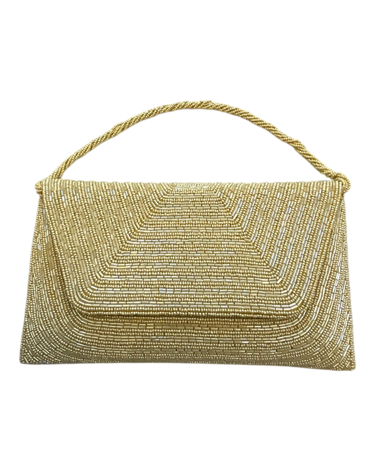 Light Gold - Rich Hand Embroidered Clutch Bag / Handbag -Bollywood / Weddings - JF27 11KJ25
