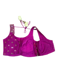 Fuchsia Blouse with Lemon Lehenga Set - UK Stock - 24h Dispatch - Bhavani KTY 0723