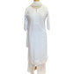 White - Cotton Ladies Salwar Kameez with Chiffon Dupatta - Elbow Length Sleeves - Funeral  / Church KTC250401 KR