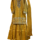 UK 12 / 38" - Haldi Yellow - Ladies Sharara / Palazzo Trousers Suit - UK Stock - Sangeet / Henna / Weddings - HEL6511 JP