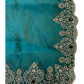 Light Blue - Rich Saree with Stone Work and Blouse Piece - UK stock - 24hr Dispatch - RS2502 TH