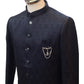Navy Blue - PREMIUM Slim Fit Mens Self Brocade BandhGala / Prince / Chinese Collar Jacket - Fantastic Fit - CS2501 01TA25