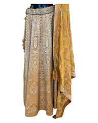 Haldi Yellow - Designer Ladies Banarasi Brocade Lehenga Set - Size 12 (38