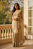 Gold - Fancy Stone Work Saree with Blouse Piece - UK stock - 24hr Dispatch - RS2539 JJ