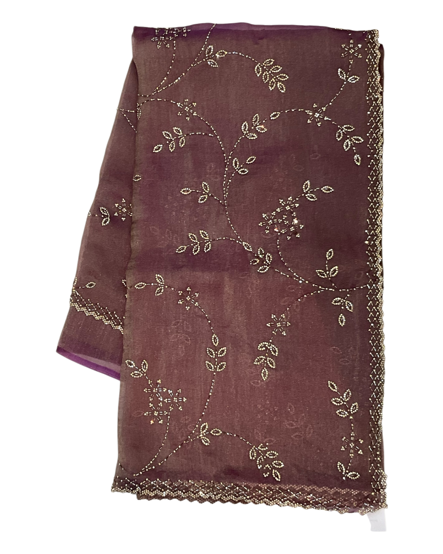 Purple - Rich Saree with Allover Embroidery and Blouse Piece - UK stock - 24hr Dispatch - RS2520 JA