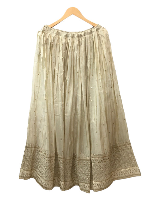 Cream - Long Sleeves, Silky Lehenga Set - Weddings , Sangeet,  Henna, Haldi - 24h Dispatch - KTC24338 JP 0624