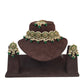 Green - Large Size Antique Gold Finish Necklace Set with Earrings - RAK05  VY 0424