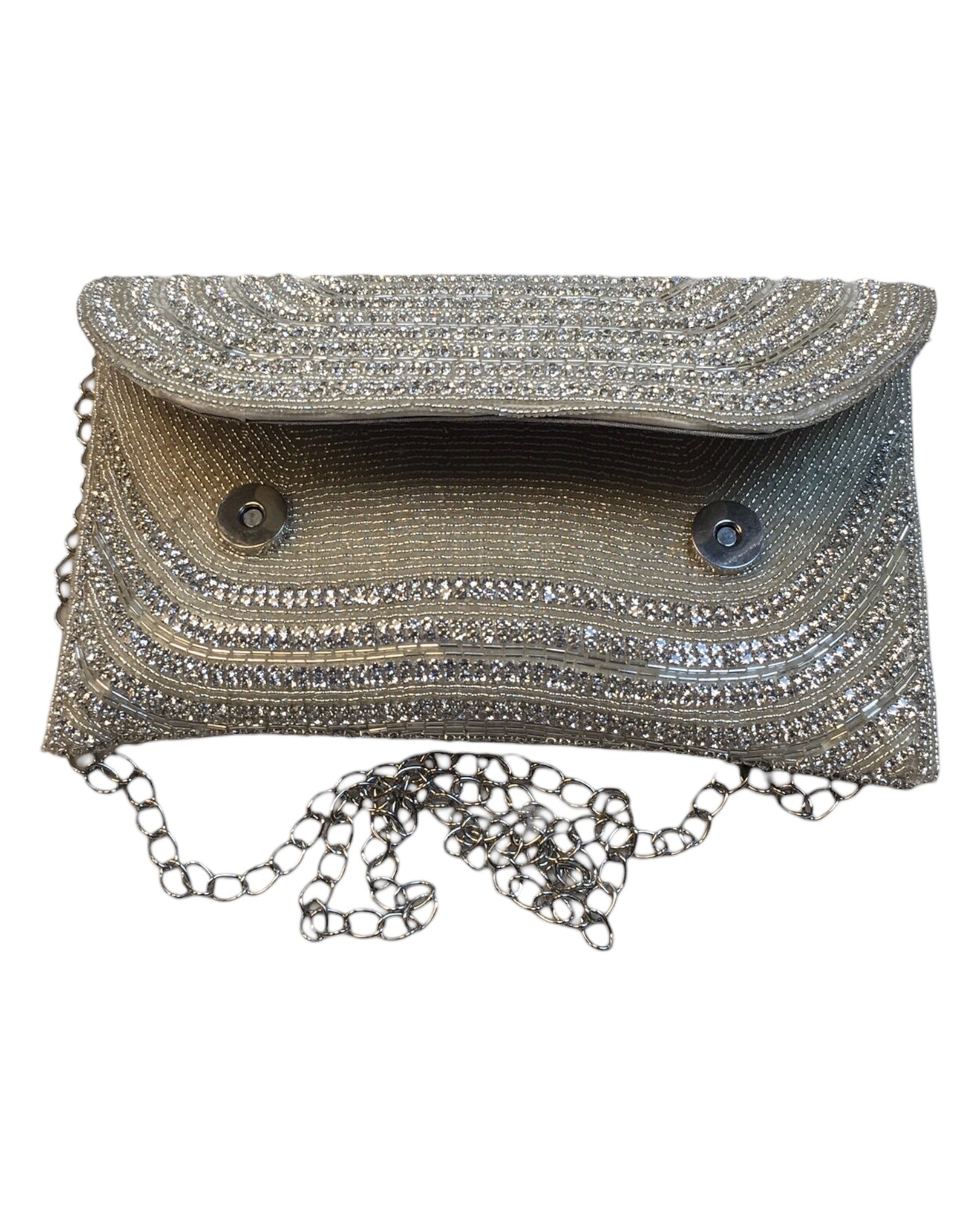 Silver - Rich Hand Embroidered Clutch Bag - JS03 10KP24