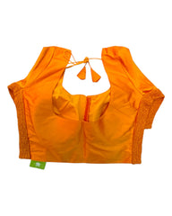 Orange - HYBRID Silky Saree blouse - With Elastic on both side for Great fit - Size 36