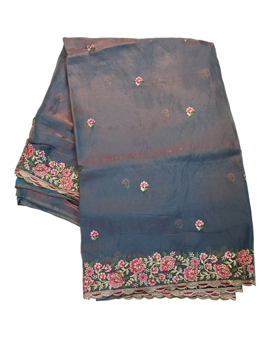 Lilac / Purple - Fancy Party Saree with Blouse Piece - UK stock - 24hr Dispatch - LTF4602 07VY26