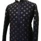 Navy Blue Men's Mirror Work Rich Churidar Kurta Set  -  SHU2202 VP0322