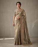 Antique Gold - Fancy Party Saree with Blouse Piece - UK stock - 24hr Dispatch - SP2608 VP