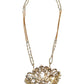 Gold & Pearl - Long necklace, Short Necklace, Earrings & Tika Headpiece Gold Finish Necklace Set with Earrings - SB2401 11KR24