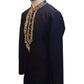 Navy Blue - Rich Silky Mens Indian Kurta set with Hand Embroidery - Weddings / Walimas , Sangeet, Mehndi / Henna , Eid / Diwali - BS2507 01JV25