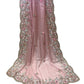 Baby Pink - Pastel Sequins Silky Saree with Blouse Piece - MF3801  JJ 0824