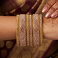 Rose Gold Finish - Set of 6 Stone Bangles -  M to XXL - 5Line 07Kp26