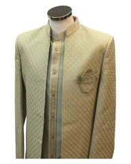 Sage Green - PREMIUM Mens Knee Length  Jacket with Long Waistcoat - Fantastic Fit - KCS6101 02CY25