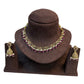 Purple - Medium Size Antique Gold Finish Necklace Set with Earrings - RAK375 Pp