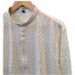 Off White - Rich Sequins Lucknowi Chiffon Mens Indian Kurta Set with Smart Pants - Weddings / Walimas , Sangeet, Eid, Mehndi / Henna - YD2501 KC 0225