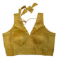 Yellow - Crushed Tissue Saree / Lehenga Blouse - With Cups - Margin to loosen - UK Stock - AF2341 C 1224