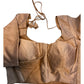 Light Brown - HYBRID Silky Saree blouse - With Elastic on both side for Great fit - Size 36",38", 40" S M L  - VAM1216 Ap