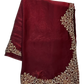Maroon - Rich Saree with Stone Work Border and Blouse Piece - UK stock - 24hr Dispatch - RS2511 TA