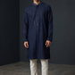 Navy Blue - Lucknawi Chikankari Chiffon Self Sequins Mens Indian Kurta set - Weddings / Walimas , Sangeet, Mehndi / Henna , Eid / Diwali - SHU2608 05KP26