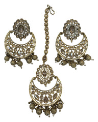 Antique Gold & Stones - Antique Gold Finish Long Necklace set - Bollywood - Weddings - AVON8017 11VK24