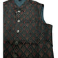 Bottle Green with Contrast Thread Brocade - Premium Mens Waistcoat - VNS-JKT13 10KJ25