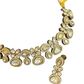 Clear / Neutral - Medium Size Antique Gold Finish Choki Necklace Set with Earrings - Bollywood - AVON-KU06  08VV25