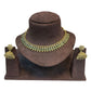 Green - Small Size Antique Gold Finish Necklace Set - AE2507 C 0525