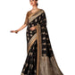 Black - Banarasi Silky Saree with Fancy Ready made Blouse - ANM7005  JT 1123