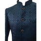 Rich Self Brocade Teal Blue Sherwani -  YD2323 PP 0923