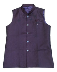 Wine - Self Brocade Indian Mens Waistcoat / Bandi - Bollywood - CS2303 KT 0523