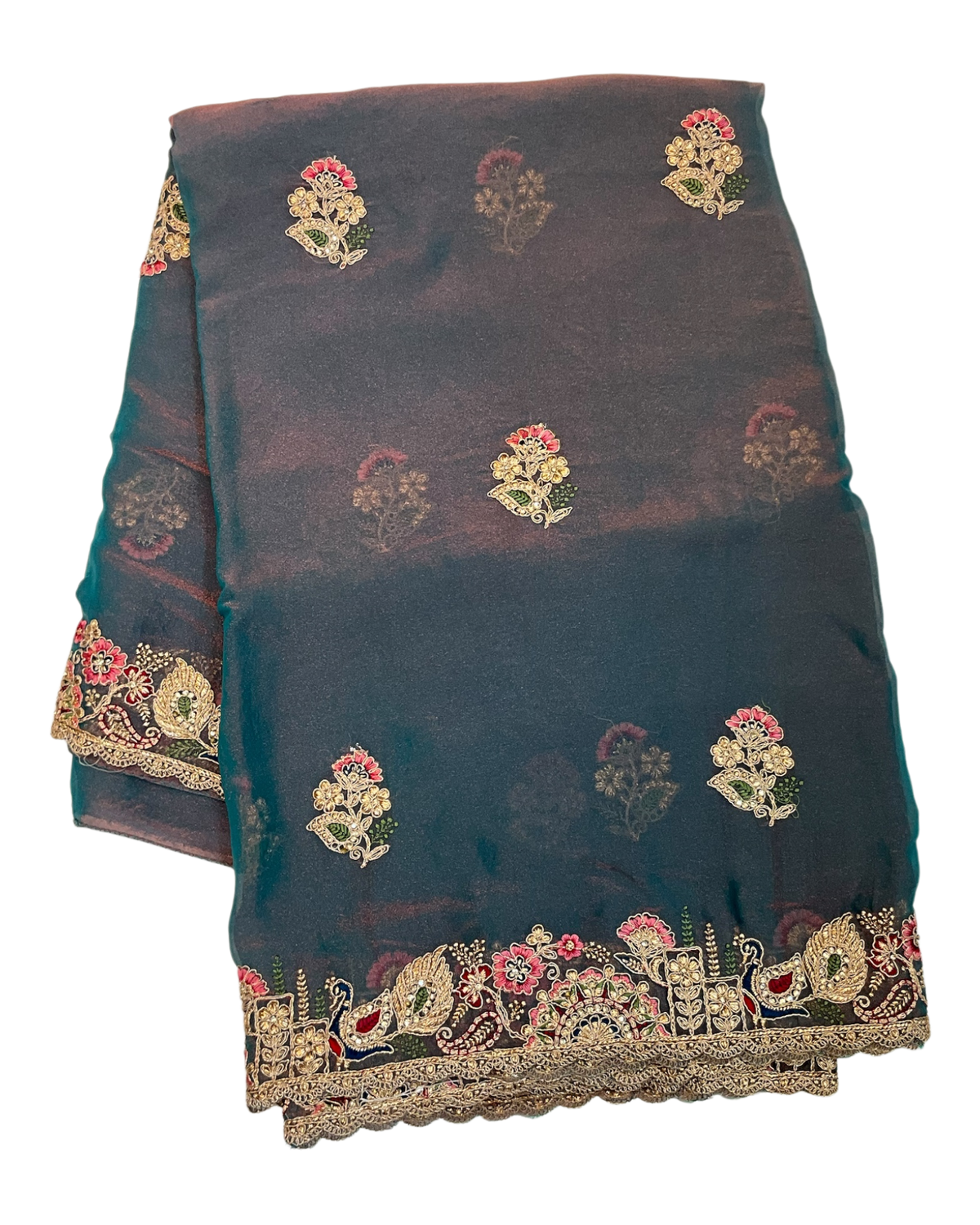 Turquoise - Fancy Party Saree with Blouse Piece - UK stock - 24hr Dispatch - LTF902 07VV26