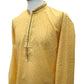 Haldi Yellow - Mens Linen Printed Kurta Set - Ideal for Haldi / Mehndi / Weddings SHU2403 KR 0224