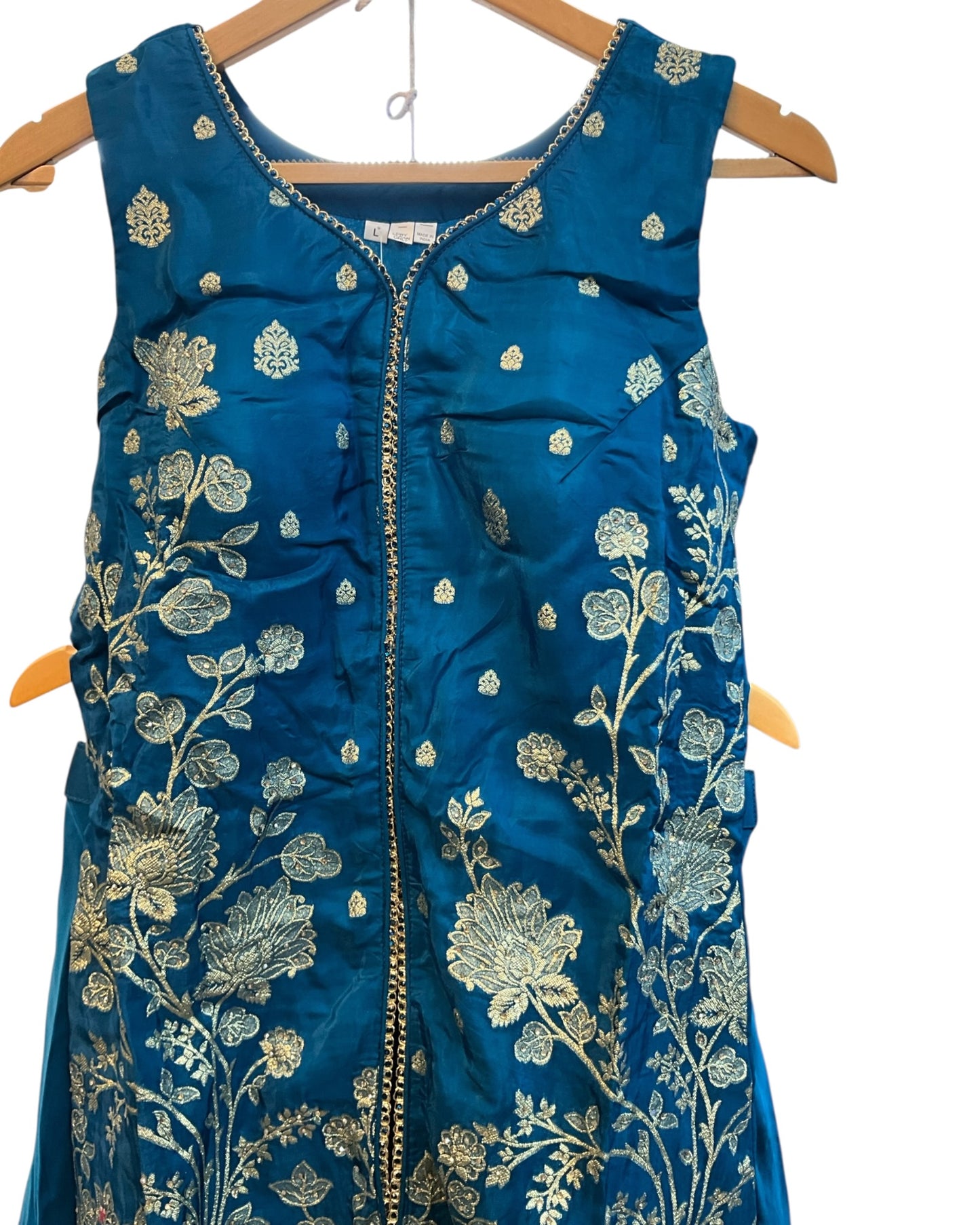 UK 16 / 42" - Turquoise Blue - Ladies Sharara / Palazzo Trousers Suit - UK Stock - Sangeet / Henna / Weddings - DIL9426 TA