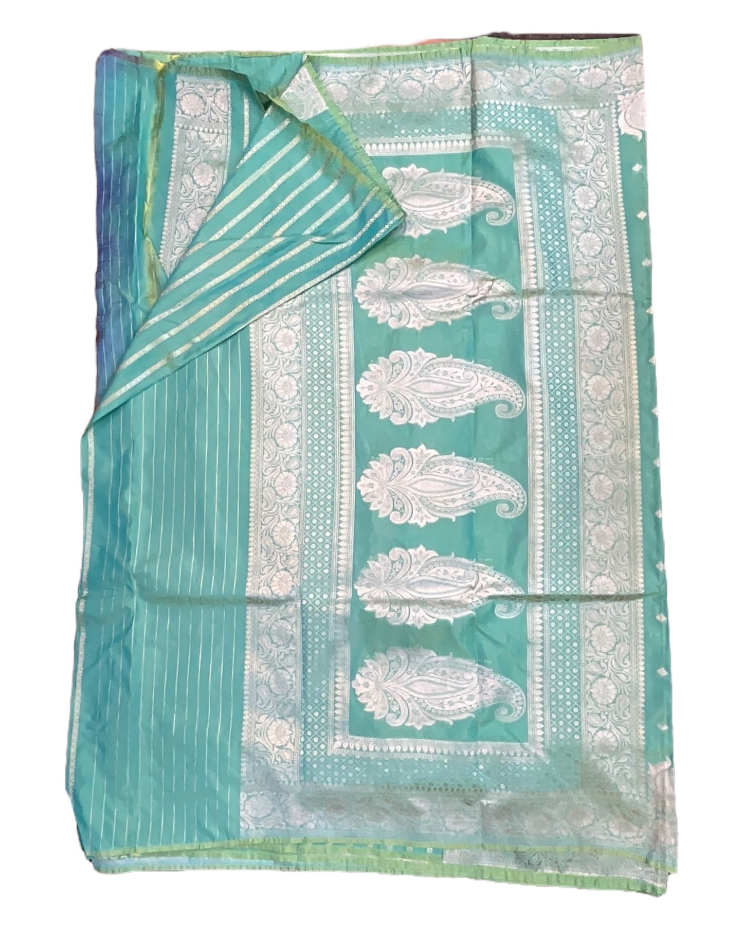 Sea Green - Classic Banarasi Soft Silky Saree with Blouse Piece - UK stock - 24hr Dispatch - UST2501 VT