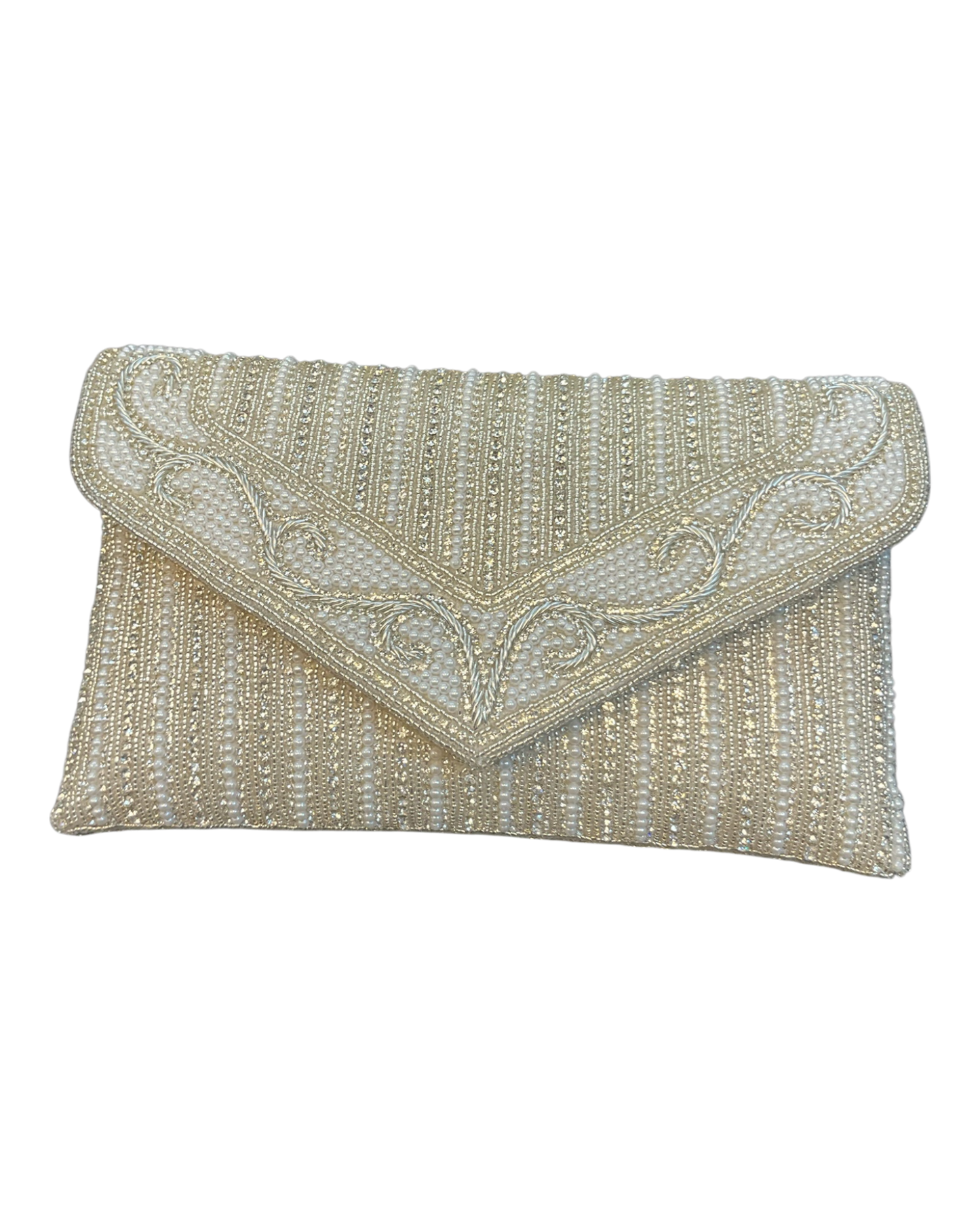 Silver - Rich Hand Embroidered Clutch Bag / Handbag -Bollywood / Weddings - MJ061 06KP26