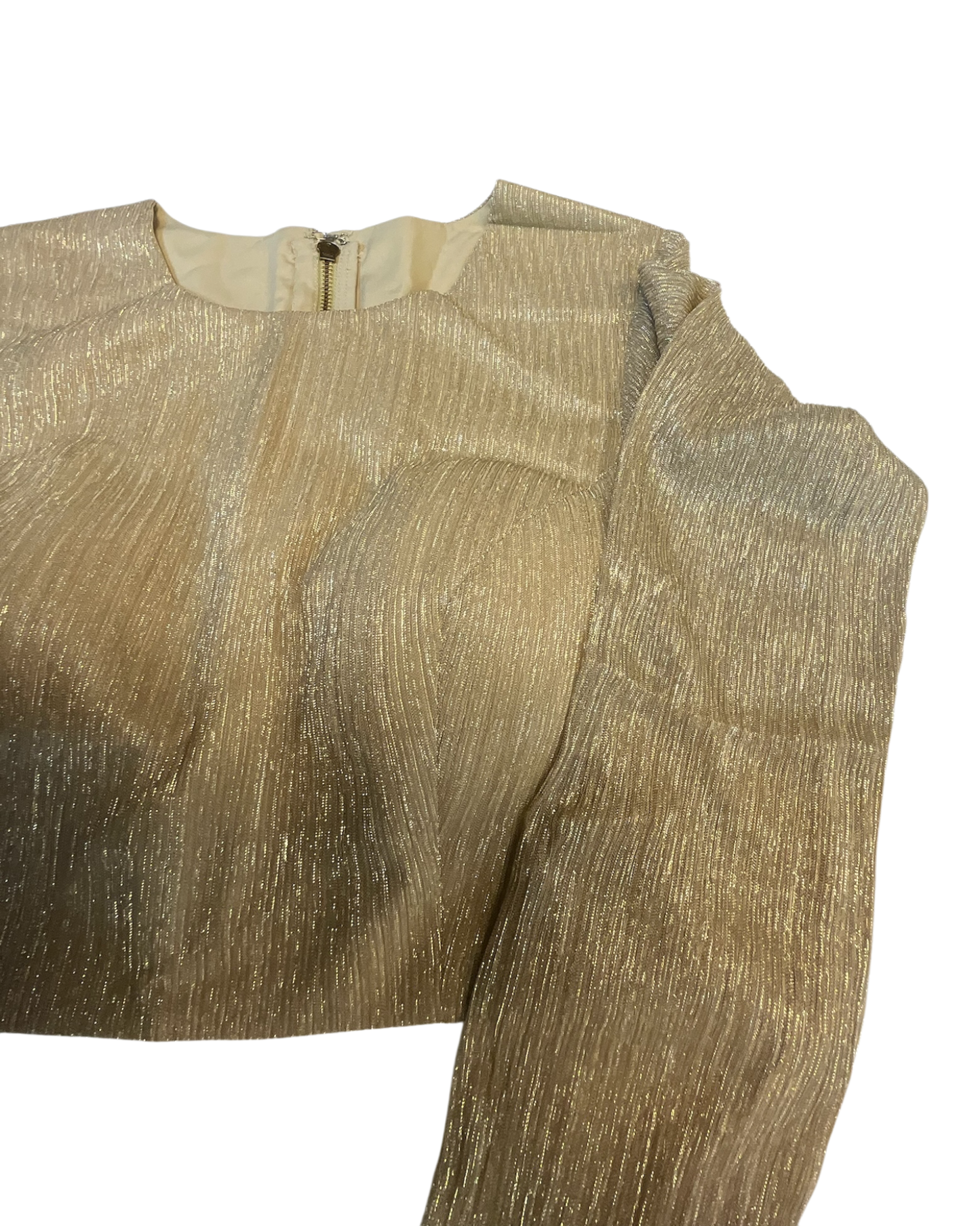 Size 42" / UK 16 - Gold - Long Sleeve High Back Saree blouse with cups - UK Stock - Quick Delivery - RNK - N552A-KR