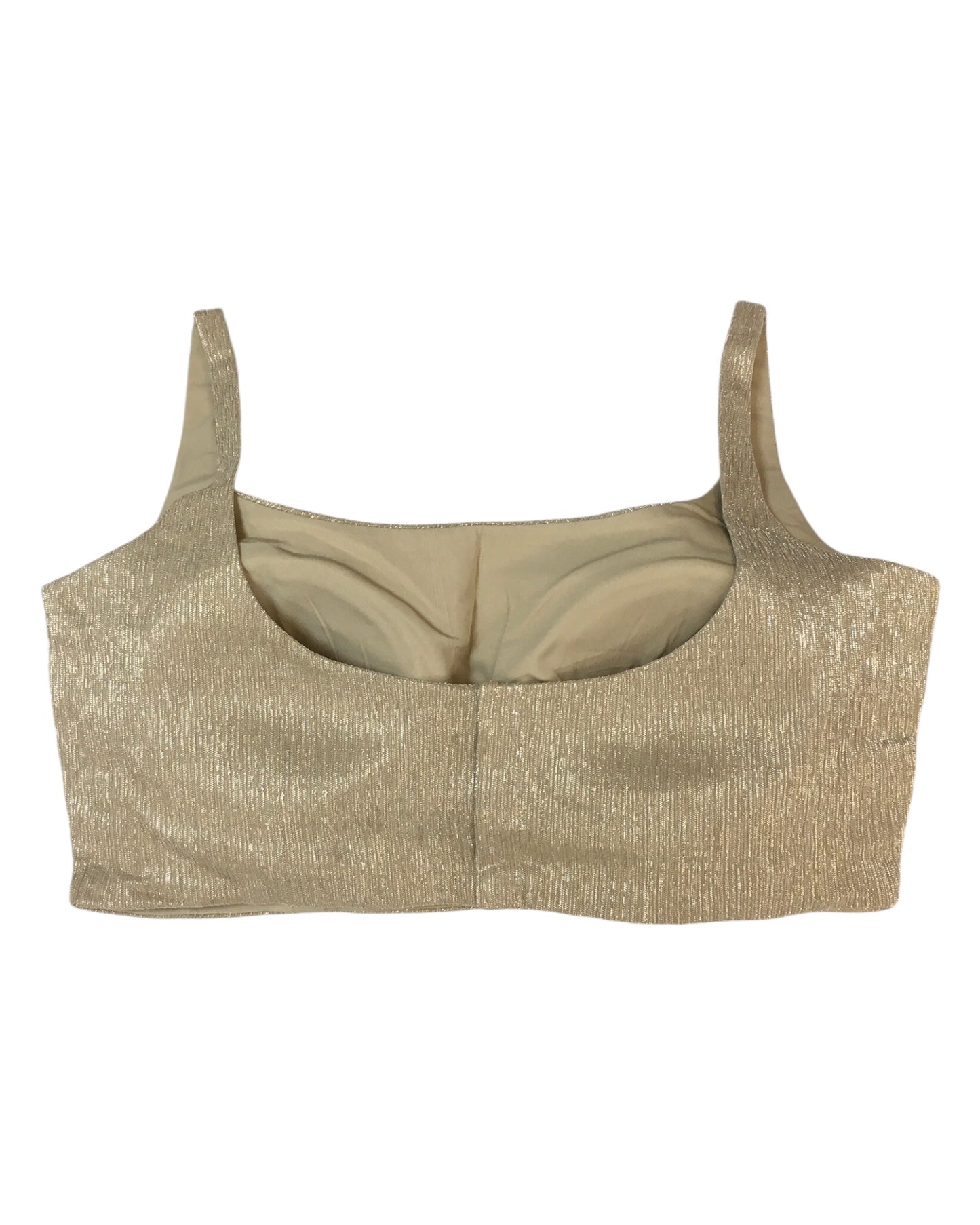 Light Gold - Rich Designer Saree blouse with cups,  Sleeveless - 38" - UK Stock - Quick Delivery - RNK - R931-H